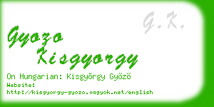 gyozo kisgyorgy business card