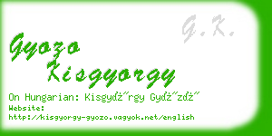 gyozo kisgyorgy business card